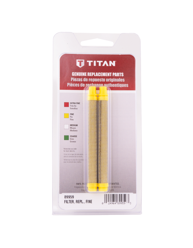 Lot de 2 filtres jaunes pour pistolet airless Titan