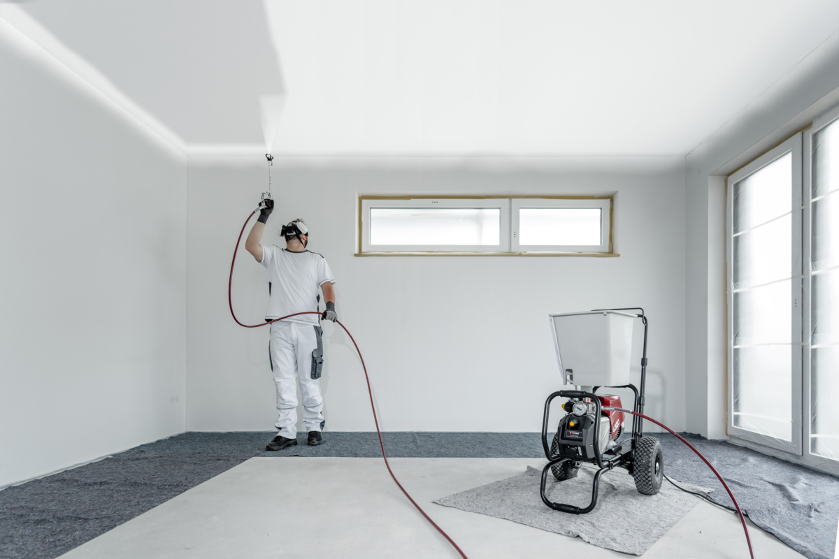Peinture murale réalisée avec une rallonge Titan pour pistolet airless