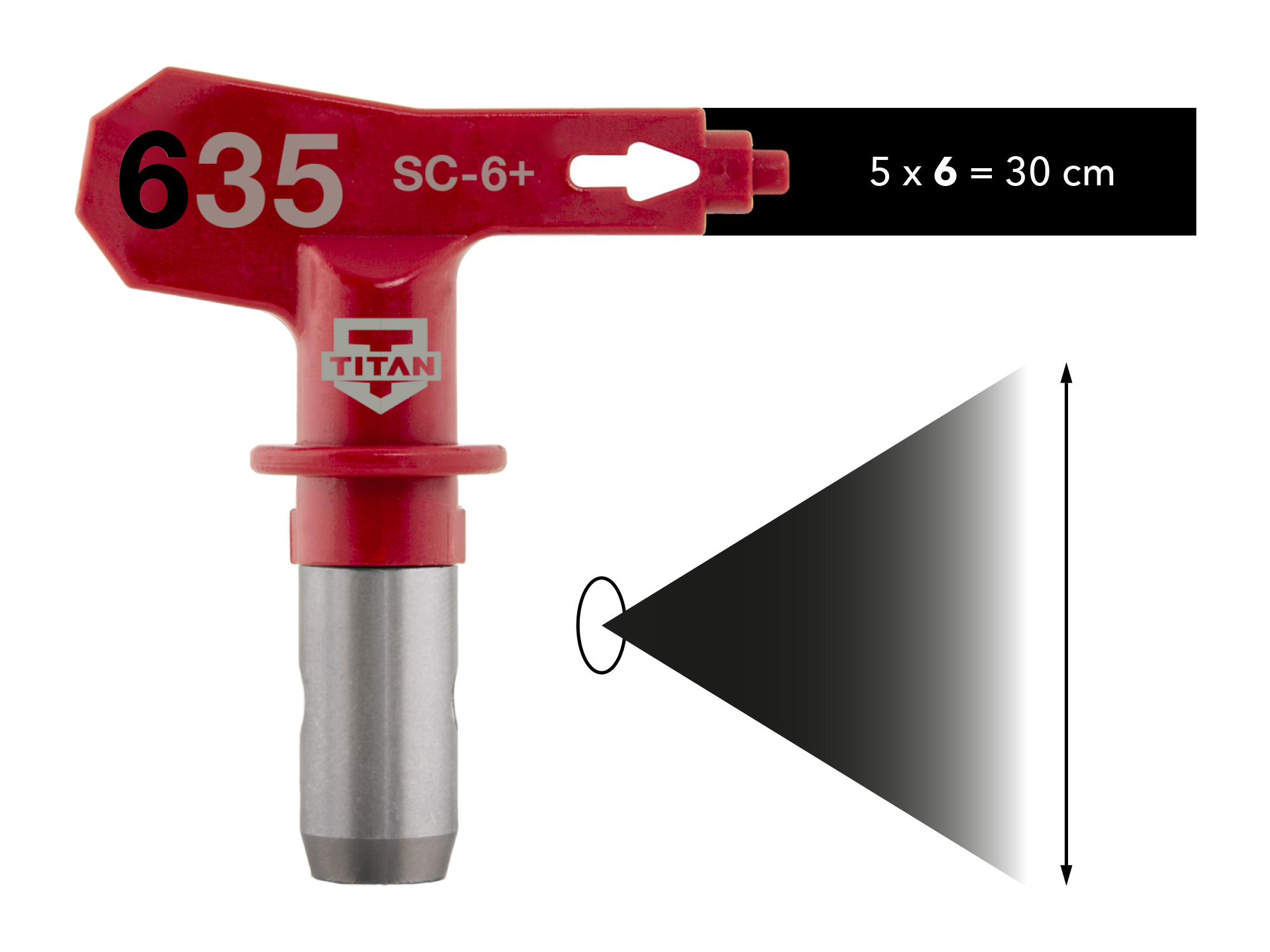 Buse airless TITAN 635 : largeur de jet de 30 cm