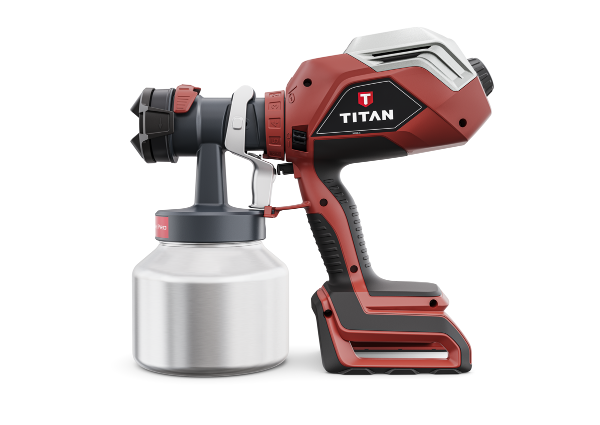 Vue gauche du pulvérisateur sans fil Titan FlexSpray Pro 18V
