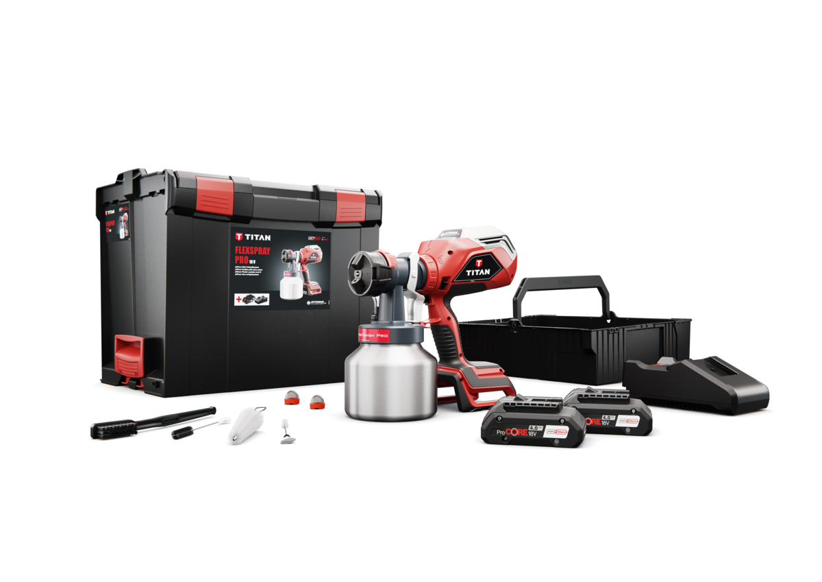 Kit complet du pulvérisateur sans fil Titan FlexSpray Pro 18V