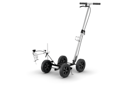 Vue gauche du chariot de traçage Titan Side Striper Pro destiné au marquage des parkings et voiries
