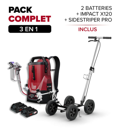 Pack complet Titan Side Striper Pro pour le marquage professionnel des parkings et surfaces sportives